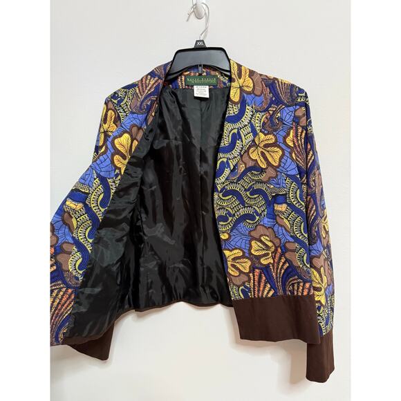 Harve Benard By Benard Holtzman women's blazer open front size 14 brown suede - Picture 5 of 6